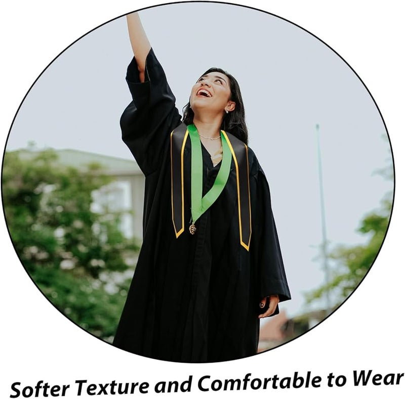 Black Graduation Sash with Gold Trim Satin Shoulder Strap Senior Year Keepsake - Image 5